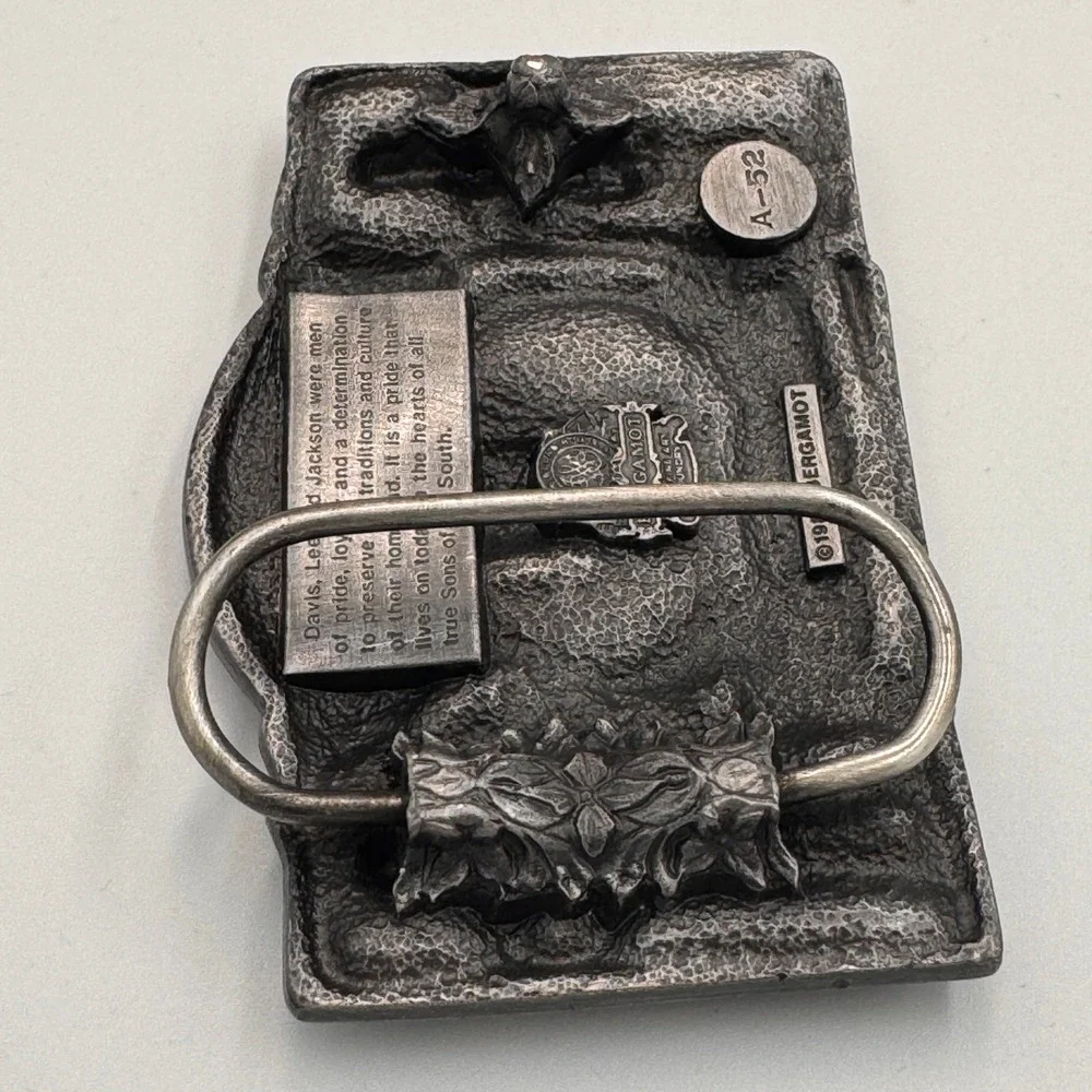 Vintage 1983 Bergamot CSA Belt Buckle Jefferson Davis Lee Jackson Civil War A-52